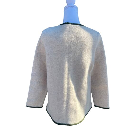 Isabella G Vintage Embroidered Wool Button Up Austrian Floral Cardigan Size XL - Picture 3 of 9